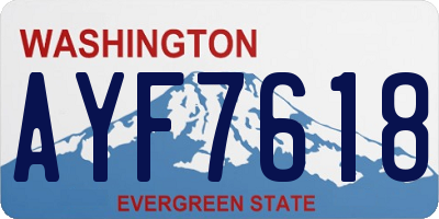 WA license plate AYF7618