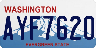 WA license plate AYF7620