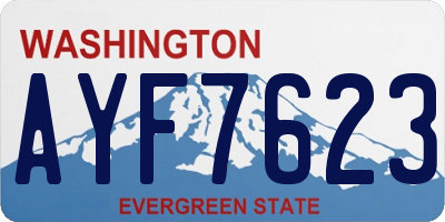 WA license plate AYF7623