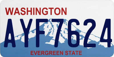 WA license plate AYF7624