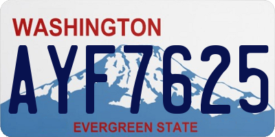 WA license plate AYF7625
