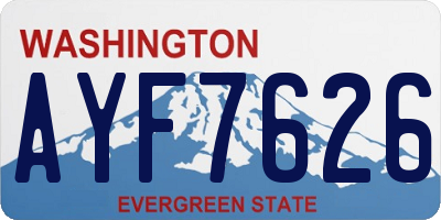 WA license plate AYF7626