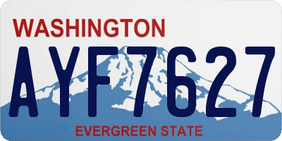 WA license plate AYF7627
