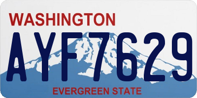 WA license plate AYF7629