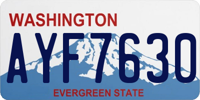WA license plate AYF7630