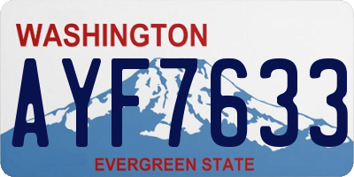WA license plate AYF7633