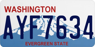 WA license plate AYF7634