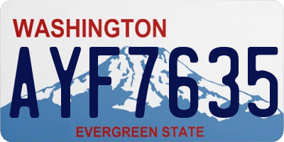 WA license plate AYF7635