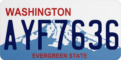 WA license plate AYF7636
