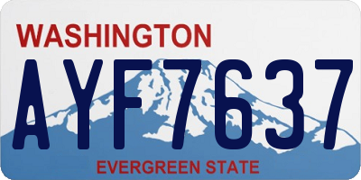 WA license plate AYF7637