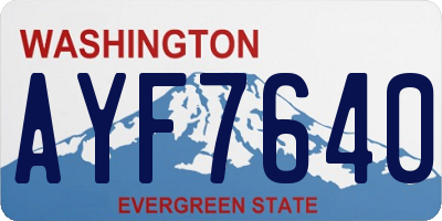 WA license plate AYF7640