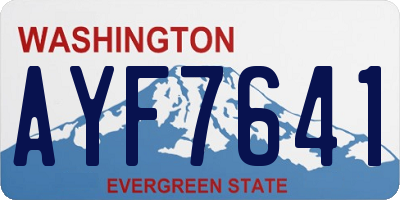 WA license plate AYF7641