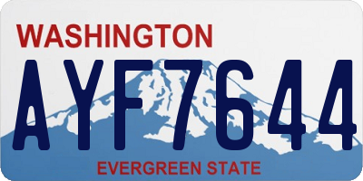 WA license plate AYF7644