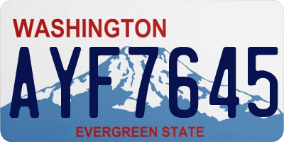 WA license plate AYF7645