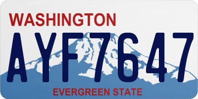 WA license plate AYF7647