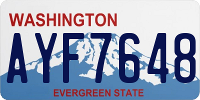 WA license plate AYF7648