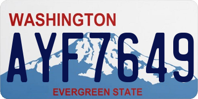 WA license plate AYF7649