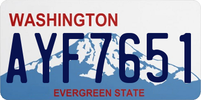 WA license plate AYF7651