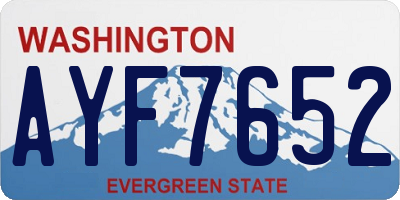 WA license plate AYF7652