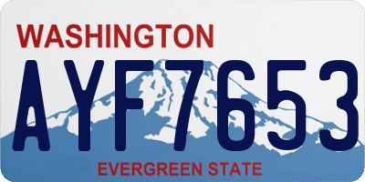 WA license plate AYF7653