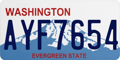 WA license plate AYF7654