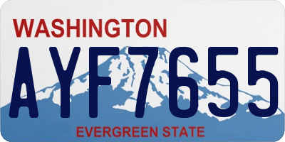 WA license plate AYF7655