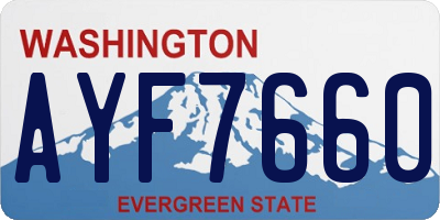 WA license plate AYF7660