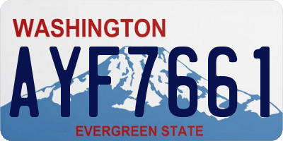 WA license plate AYF7661