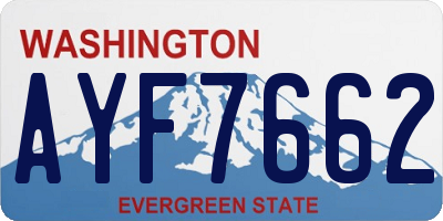 WA license plate AYF7662