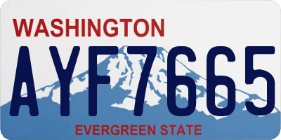 WA license plate AYF7665