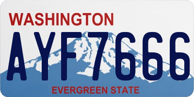 WA license plate AYF7666
