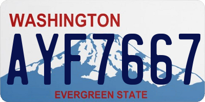 WA license plate AYF7667