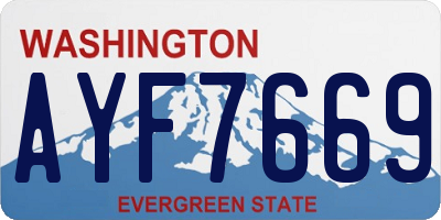 WA license plate AYF7669