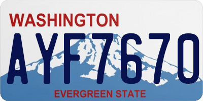 WA license plate AYF7670
