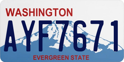 WA license plate AYF7671