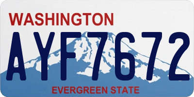 WA license plate AYF7672