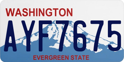 WA license plate AYF7675