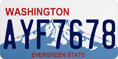 WA license plate AYF7678