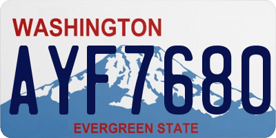 WA license plate AYF7680
