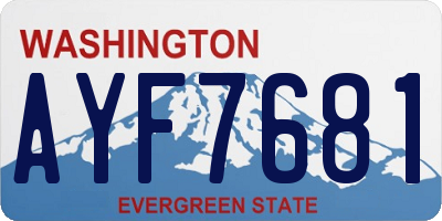 WA license plate AYF7681