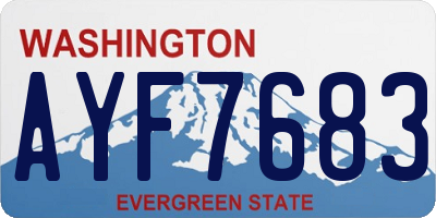 WA license plate AYF7683