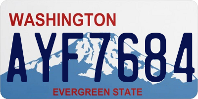 WA license plate AYF7684