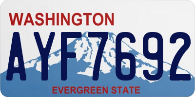 WA license plate AYF7692