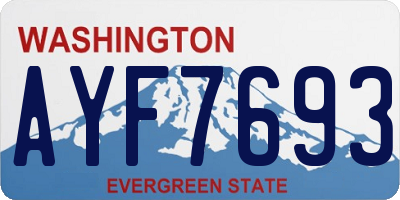WA license plate AYF7693