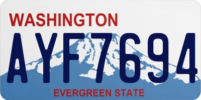 WA license plate AYF7694