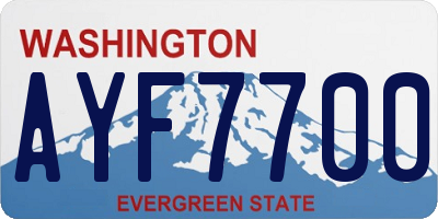 WA license plate AYF7700