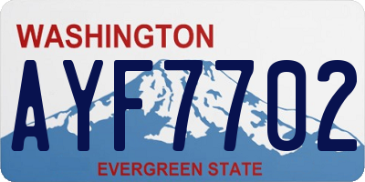 WA license plate AYF7702