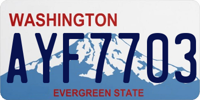 WA license plate AYF7703