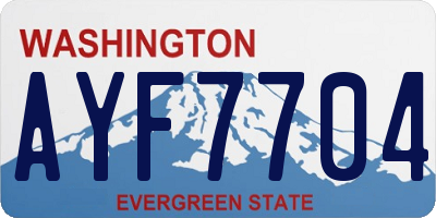 WA license plate AYF7704