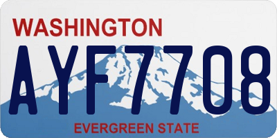 WA license plate AYF7708